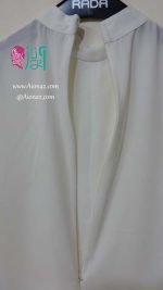 تاپ یقه ایستاده رنگ سفید نمای پشت