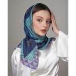 روسری نخ ابریشم ژاکارد کدr406